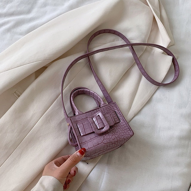 Variant image for Kleine Handtasche Damen Schlangenleder-Design PU mit Gürtelschnalle-4