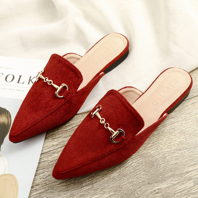 Variant image for Damen-Mules, spitze Zehen, Flock, Gummi-4
