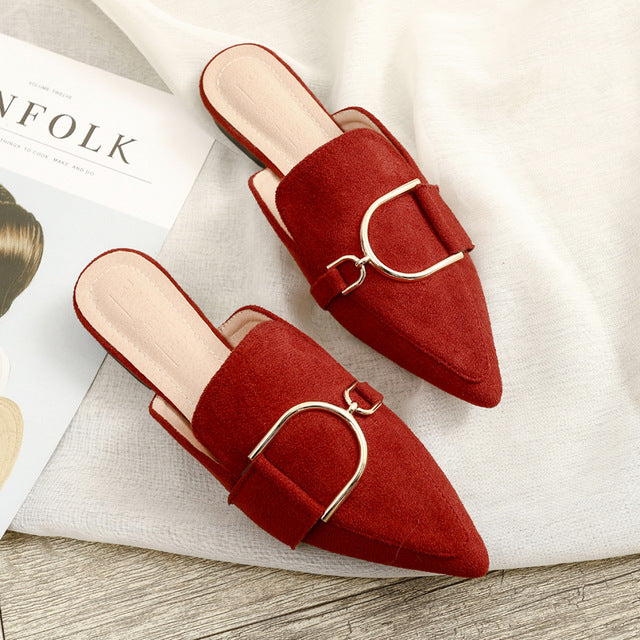 Damen-Pantoffeln, Mules, lässiger Flock, mit Gummisohle 10