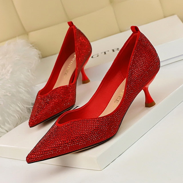Variantenbild für Damen-High Heels aus Mesh mit Nieten, 5-8 cm Absatz-3