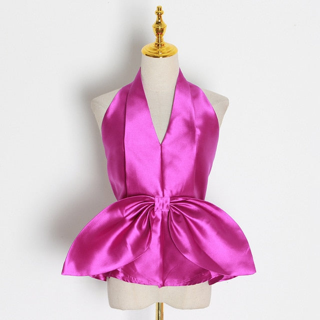 Variant image for Damenbluse rückenfreier Chiffon mit glänzenden Details-4