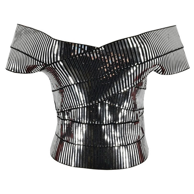 Variant image for Damen-Off-Shoulder-Top, gestreift, Baumwolle, Polyester-2