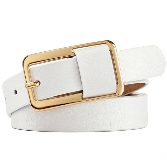 Herren-Gürtel, rechteckige Schnalle, aus echtem Rindsleder, 2.3 cm-1