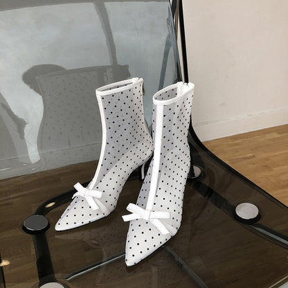 Variant image for Damen Ankelstiefel mit Punkte Reißverschluss Netzmaterial-3