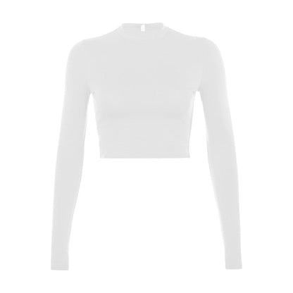 Herren-Langarm-T-Shirt, O-Ausschnitt, Baumwolle, Spandex-6