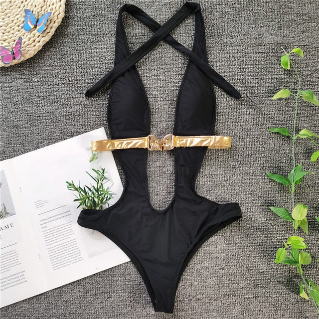 Variant image for Damen-Monokini, tiefer Rückenausschnitt, Polyester, Spandex-3