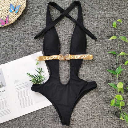Variant image for Damen-Monokini, tiefer Rückenausschnitt, Polyester, Spandex-3