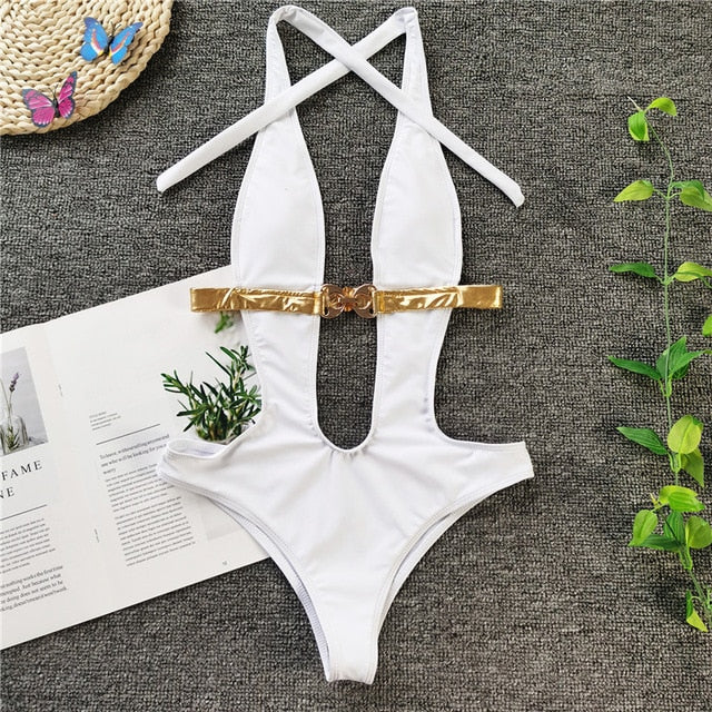 Variant image for Damen-Monokini, tiefer Rückenausschnitt, Polyester, Spandex-4
