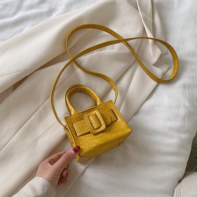 Variant image for Kleine Handtasche Damen Schlangenleder-Design PU mit Gürtelschnalle-5