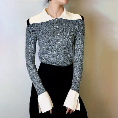 Damen Bluse Geometrischer Stil Glockenärmel Baumwollmischung-1