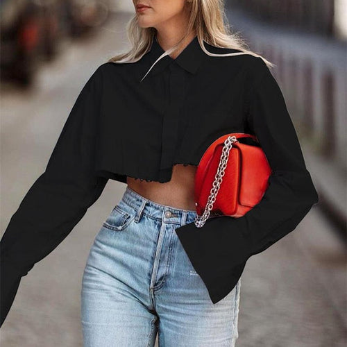 Damen Ernte-Top Ein-Knopf-Verschluss Baumwolle Polyester-1