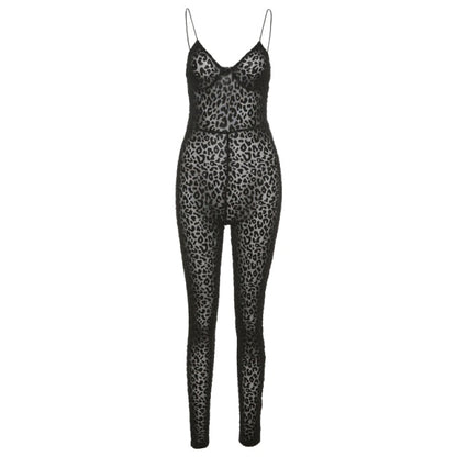Variant image for Damen-Jumpsuit Leopardenmuster Spaghettiträger Polyester-2