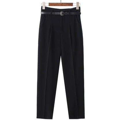 Damen-Freizeithose, knöchellang, Polyester, Baumwolle, mit Taschen-1