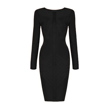 Damen-Kleid, schmale Passform, Polyester-Elasthan, für Club und Fest-1