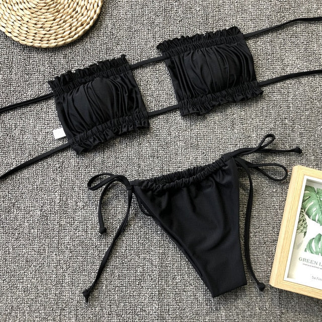 Variant image for Damen Badeanzug Zweiteilig Eckiges Top Baumwolle Polyester-5