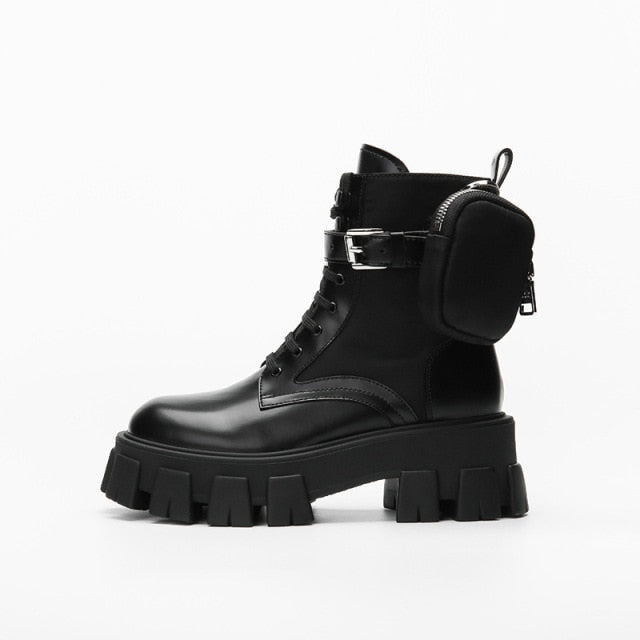 Variant image for Damen-Stiefel, Knöchelstützen, Mikrofaser mit Blockabsatz und dekorativer Tasche-1