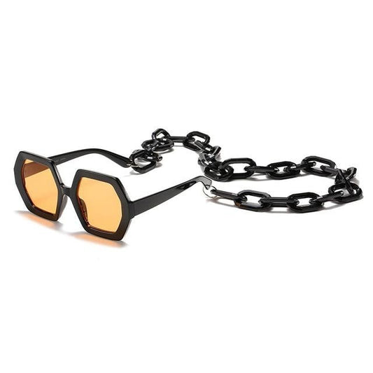 Unisex Sonnenbrille Kettenverzierung UV400 Schutz Kunststoff 1