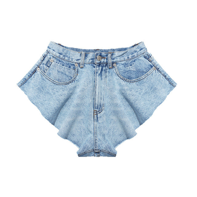 Damen-Jeansshorts, hohe Taille, Baumwolle, Polyester-1