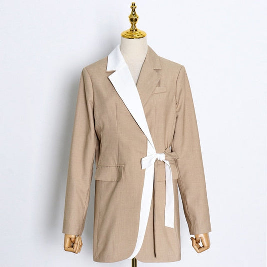 Damen Blazer mit Reverskragen in Baumwolle und Polyester für Büro und Formelle Anlässe-1
