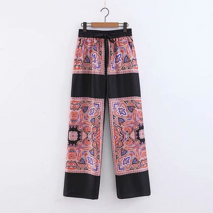 Variant image for Damen-Pyjama-Set, kimonoinspirierte Hose, langärmelig, Acryl, Polyester, Spandex-4