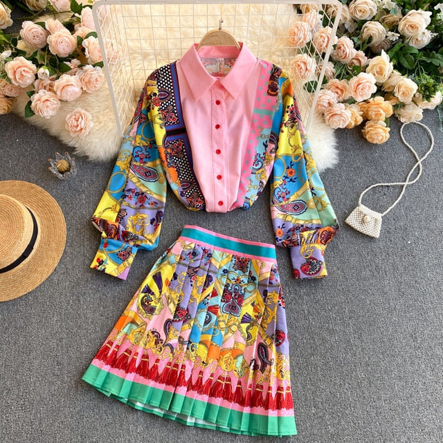 Damen-Rock-Set, Boho-Hose, Polyester und Pullover für Sommerkleidung-6