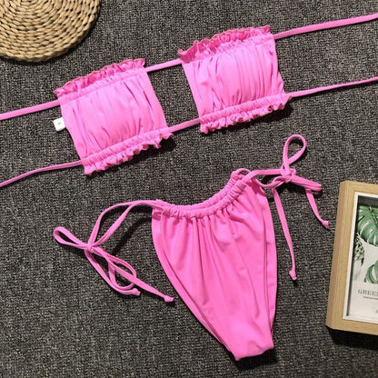 Variant image for Damen Badeanzug Zweiteilig Eckiges Top Baumwolle Polyester-2