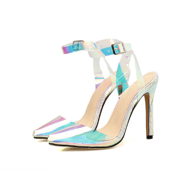 Variant image for Damen-Sandalen mit hohem Absatz Knöchelriemen PVC-2