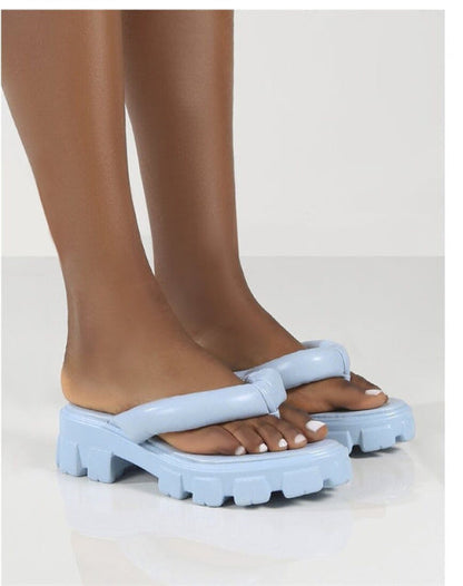 Damen-Sandalen mit niedrigem Absatz, wasserabweisend, PU-Material-1