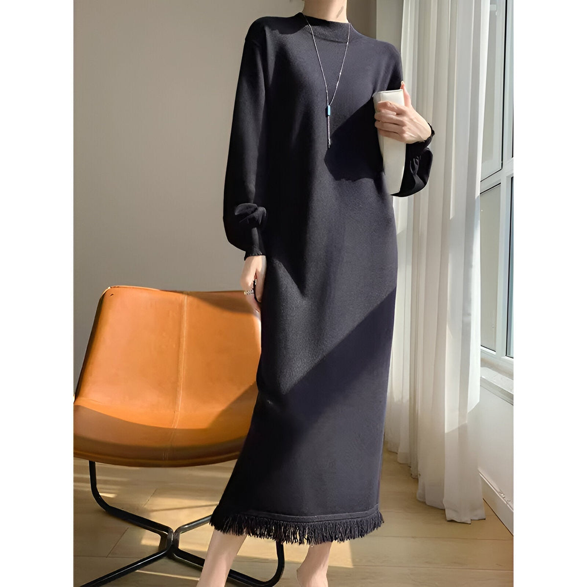 Gestricktes Damen-Sommerkleid aus leichter Baumwolle – elegantes Design für Mittsommer und Feste 2