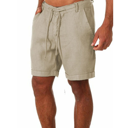 Herren-Leinenshorts, leicht, mit elastischem Bund 1
