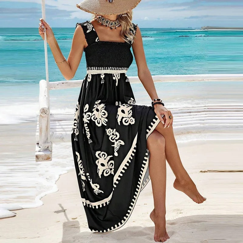 Damen-Kleines Kleid, Eckiger Ausschnitt, Atmungsaktiver Stoff 1