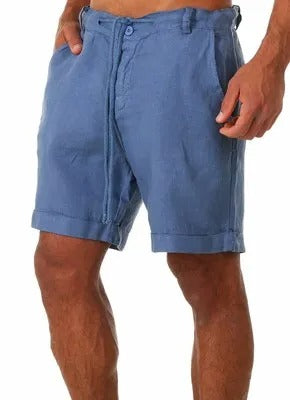 Herren-Leinenshorts, leicht, mit elastischem Bund 4