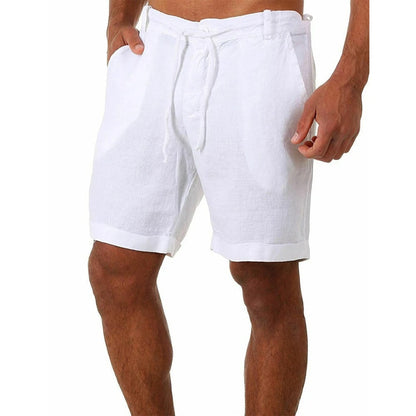 Herren-Leinenshorts, leicht, mit elastischem Bund 6