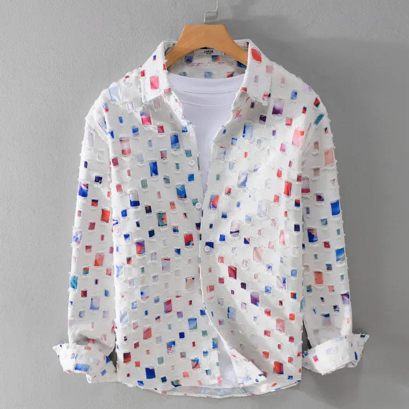 Unisex-Freizeithemd, geometrisches Muster, leichtes Material-3