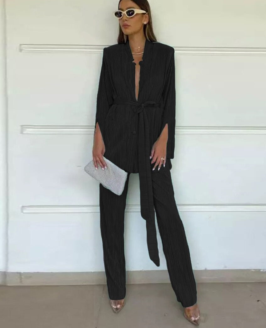 Damen-Set: Bodycon-Blazer und Hose, hochwertiger Stoff-1