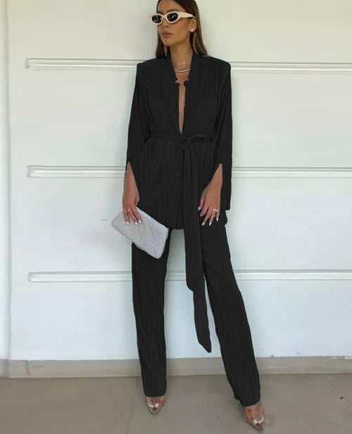 Damen-Set: Bodycon-Blazer und Hose, hochwertiger Stoff-1