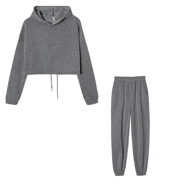 Damen-Jogginganzug Lässig Baumwolle-4