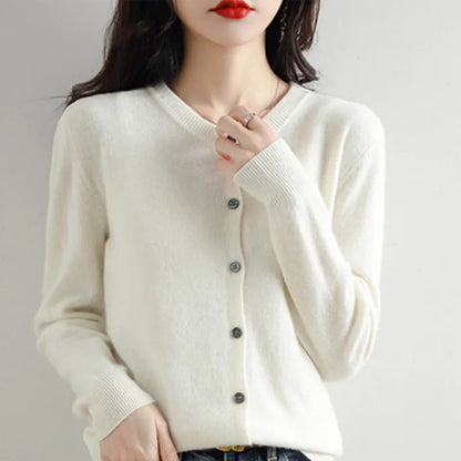 Damen-Strickpullover, O-Ausschnitt, Polyester, für Herbst und Winter-5