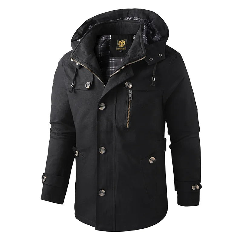 Variantenbild für moderne figurbetonte Herren-Winterjacke aus 100% Baumwolle-11