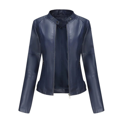Elegante Damen-Lederjacke aus Kunstleder – Moderne reguläre Passform für Herbst und Frühling 14