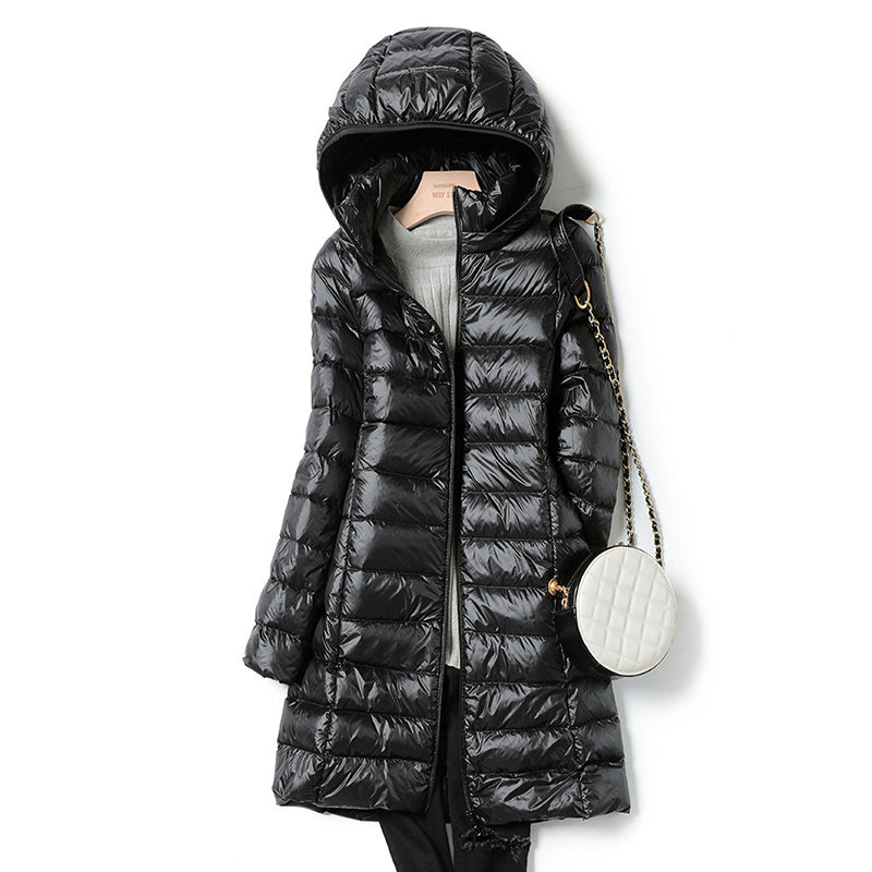 Damenjacke Gesteppt mit Kapuze Polyester für Kalte Wintertage-3