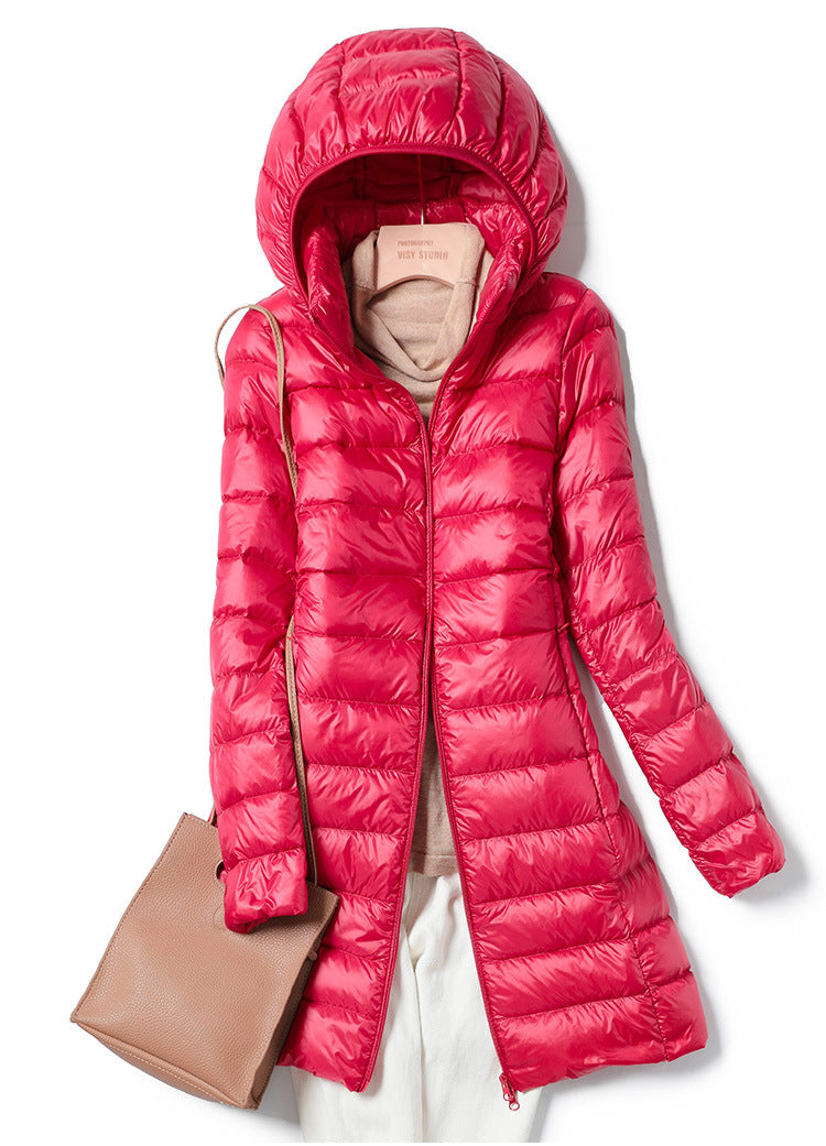 Damenjacke Gesteppt mit Kapuze Polyester für Kalte Wintertage-4