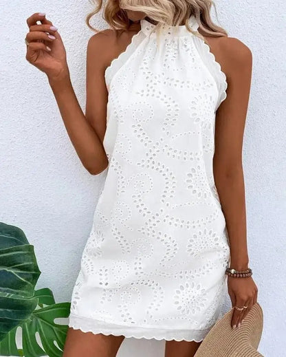Ärmelloses Spitzenkleid für Damen mit V-Ausschnitt – elegante Passform für Sommerfeste und romantische Abende 1