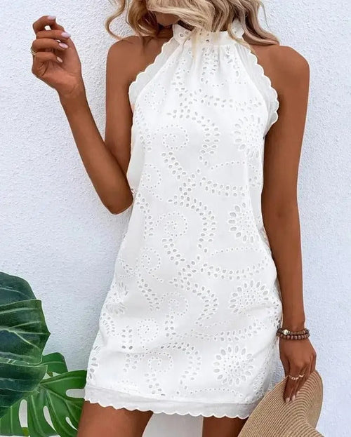 Ärmelloses Spitzenkleid für Damen mit V-Ausschnitt – elegante Passform für Sommerfeste und romantische Abende 1