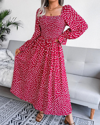 Langärmeliges Damenkleid mit Polka-Dots aus 100% Polyester-3