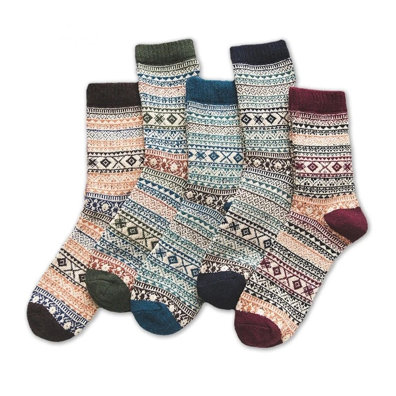 Wollsocken für Herren, 5-Pack – dick und wärmend mit skandinavischem Design 1