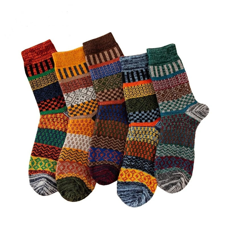 Wollsocken für Herren im 5-Pack – dick und wärmend mit skandinavischem Design 4