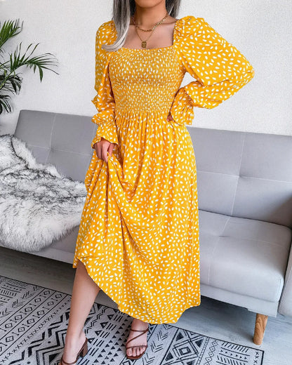 Langärmeliges Damenkleid mit Polka-Dots aus 100% Polyester-2