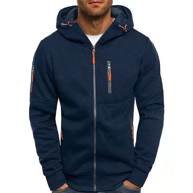 Herren-Zip-Up-Hoodie, weiches, stretchiges, Stoff-5