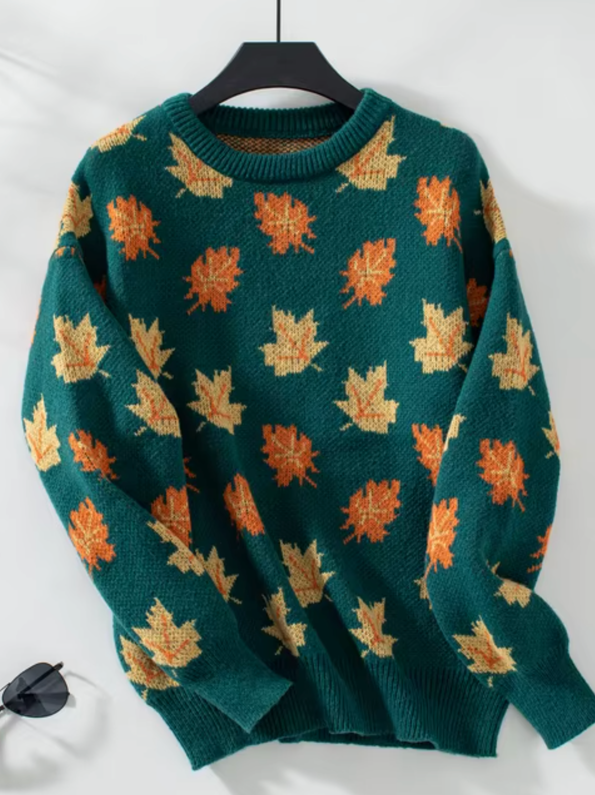 Variant image for Damen-Strickpullover, Ahornblattmuster, weiche Mischung-1